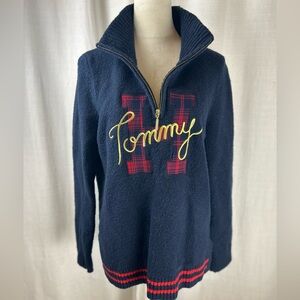 Tommy Hilfiger Navy Cowl Neck Sweater